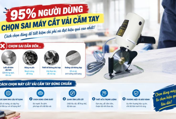 95% người dùng chọn sai máy cắt vải cầm tay - Cách chọn đúng