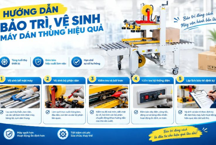 Hướng  dẫn bảo trì, vệ sinh máy dán thùng hiệu quả