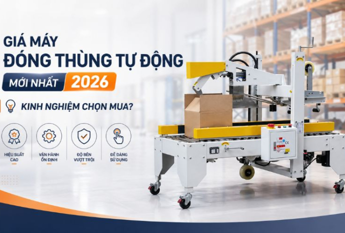Giá máy đóng thùng tự động mới nhất 2026 - Kinh nghiệm chọn mua