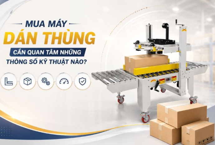 Mua máy dán thùng cần quan tâm những thông số kỹ thuật nào?