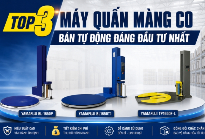 Top 3 Máy Quấn Màng Co Bán Tự Động Công Suất Cao Đáng Đầu Tư