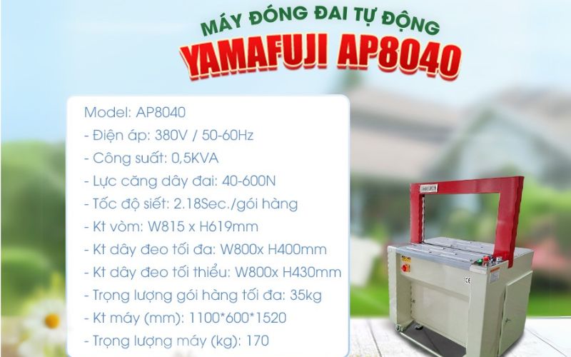 Máy đóng đai thùng carton tự động Yamafuji A​P8040