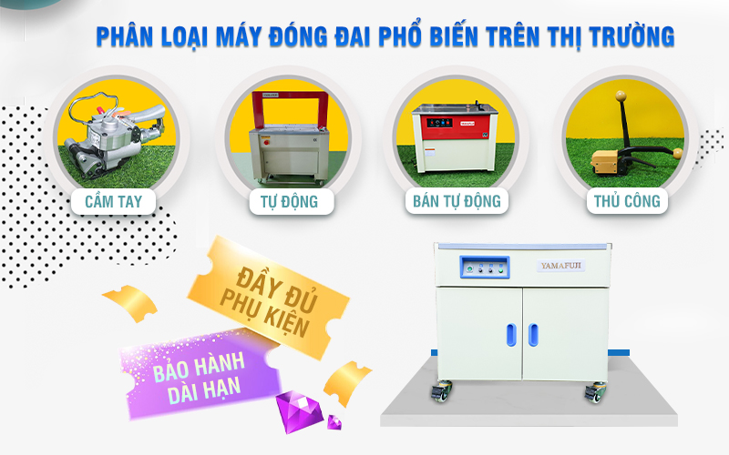 Phân loại máy đóng đai phổ biến trên thị trường