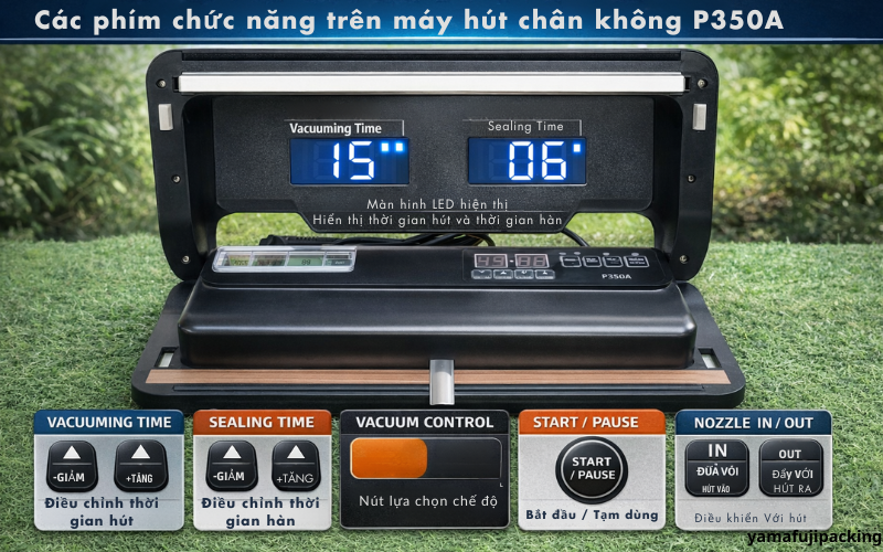 Các phím chức năng trên máy hút chân không P350A