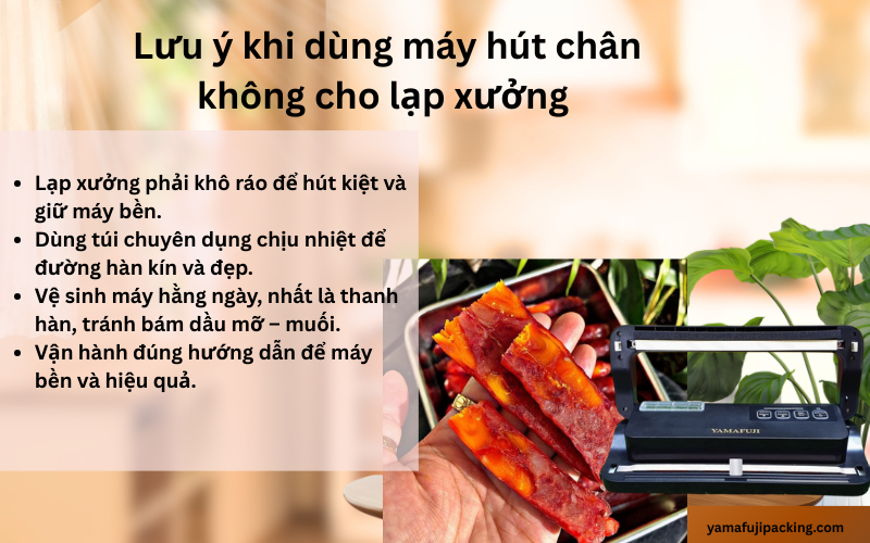 Lưu ý khi dùng máy hút chân không cho lạp xưởng