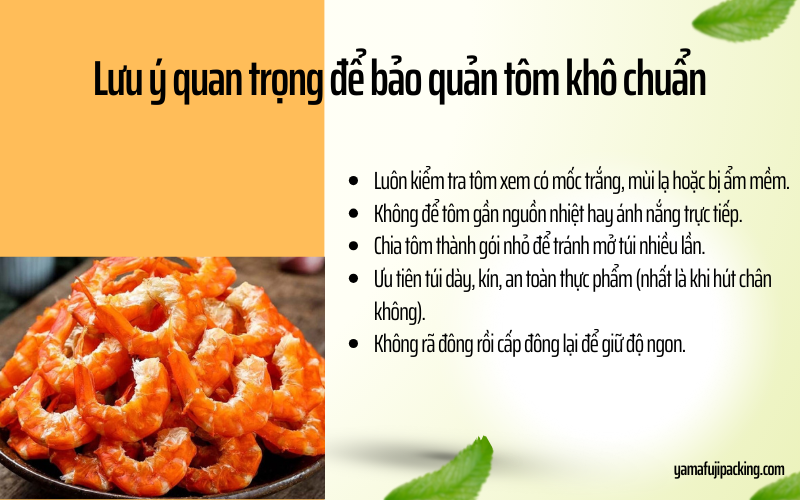 Lưu ý quan trọng để bảo quản tôm khô chuẩn