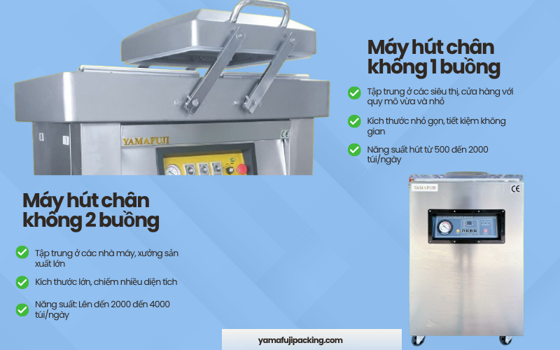  Khác nhau giữa máy hút chân không 1 buồng và 2 buồng