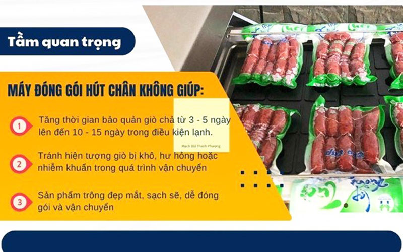 Máy hút chân không thiết bị quan trọng cho quy trình đóng gói giò chả
