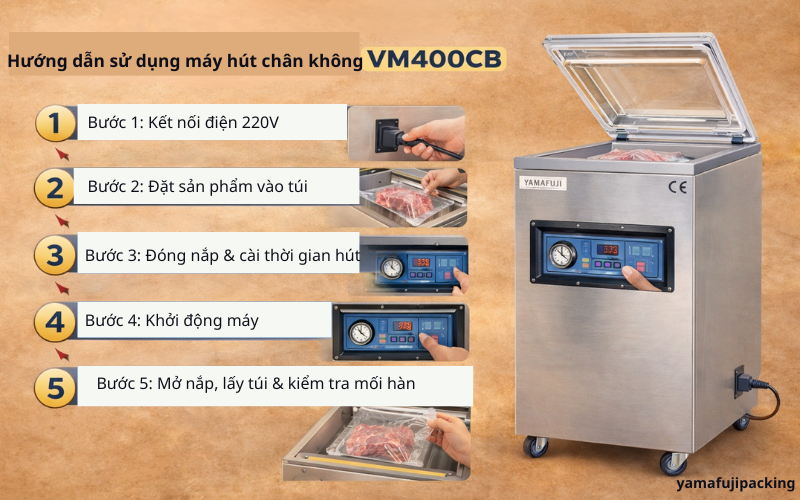 Hướng dẫn sử dụng máy hút chân không VM400CB