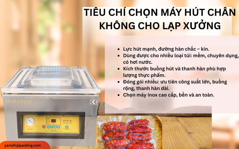 Tiêu chí chọn máy hút chân không cho lạp xưởng