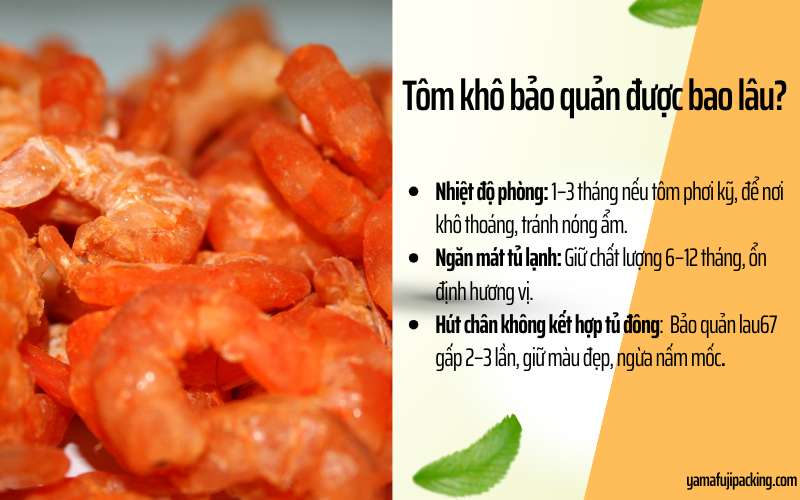 Tôm khô bảo quản được bao lâu?