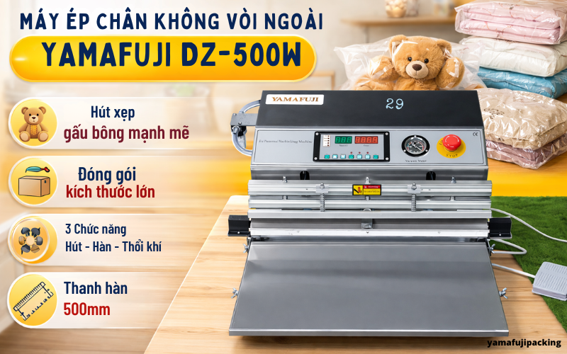 Máy ép chân không vòi ngoài Yamafuji DZ-500W