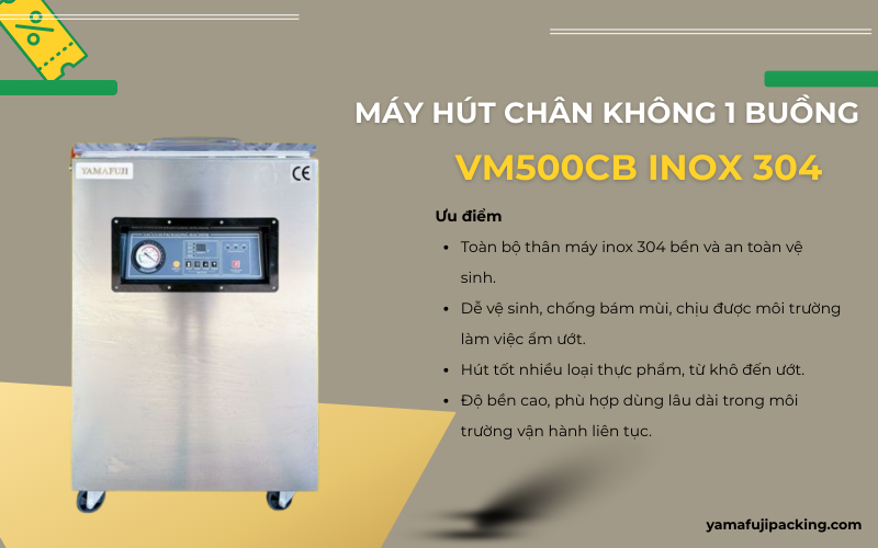 Máy hút chân không Yamafuji VM500CB inox 304