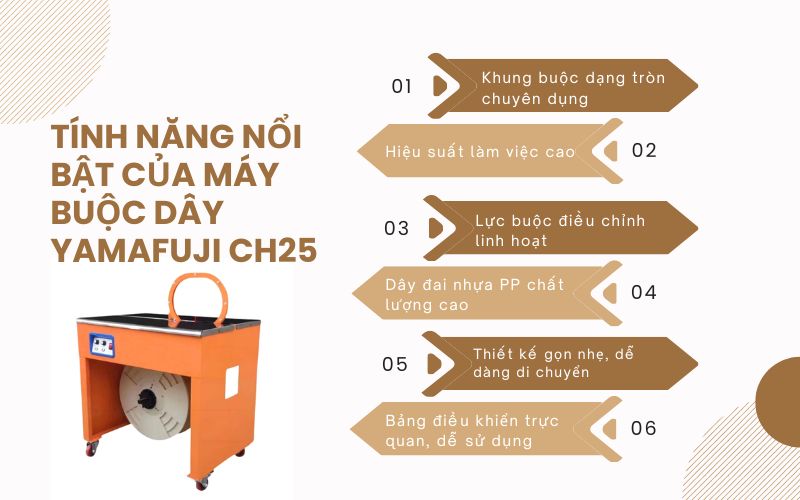Tính năng nổi bật của máy buộc dây Yamafuji CH25