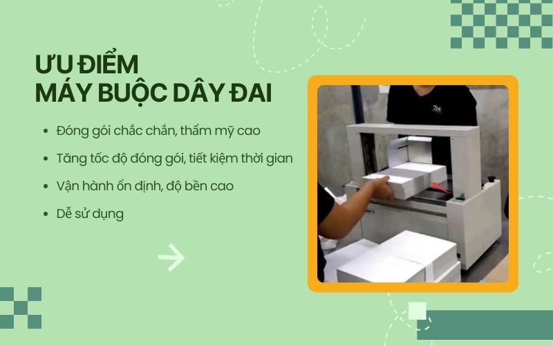 Ưu điểm của máy buộc dây đai 