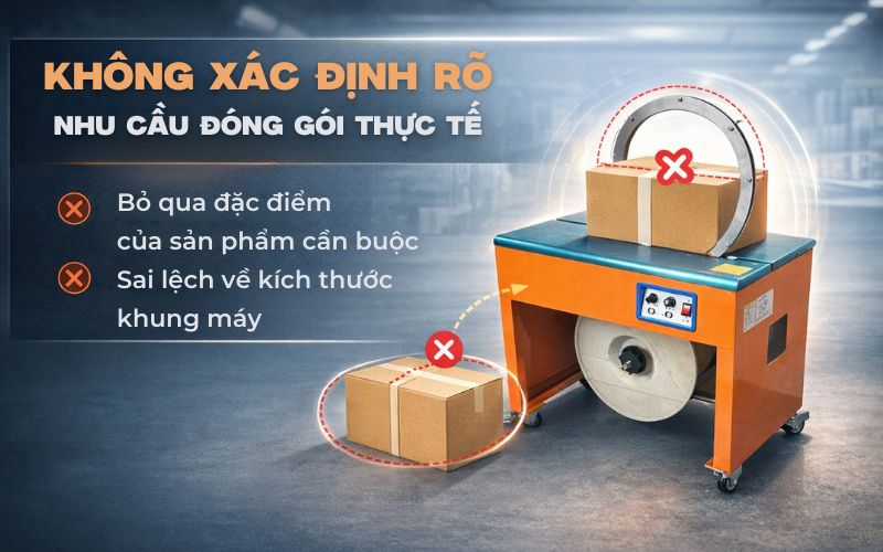 Không xác định rõ nhu cầu đóng gói thực tế