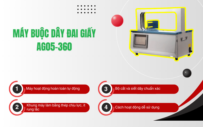 Máy buộc dây đai giấy AG05-360