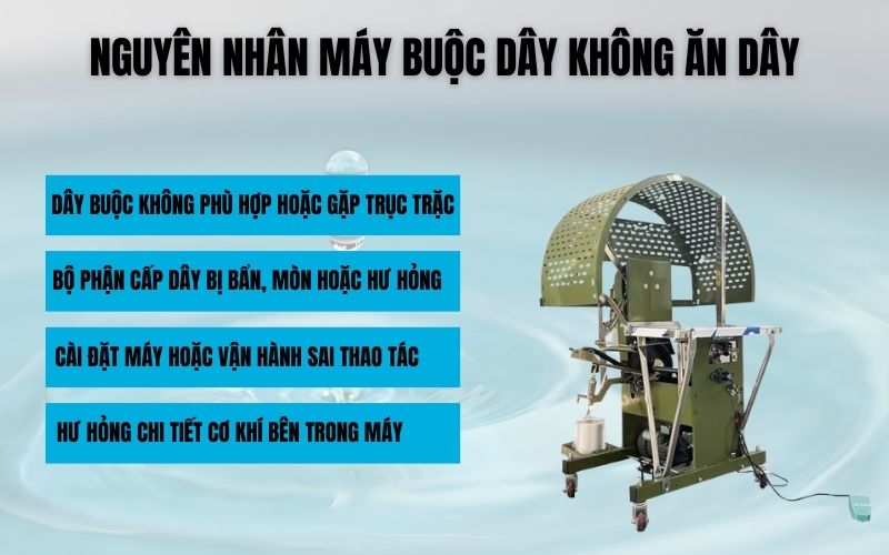 Nguyên nhân máy buộc dây không ăn dây