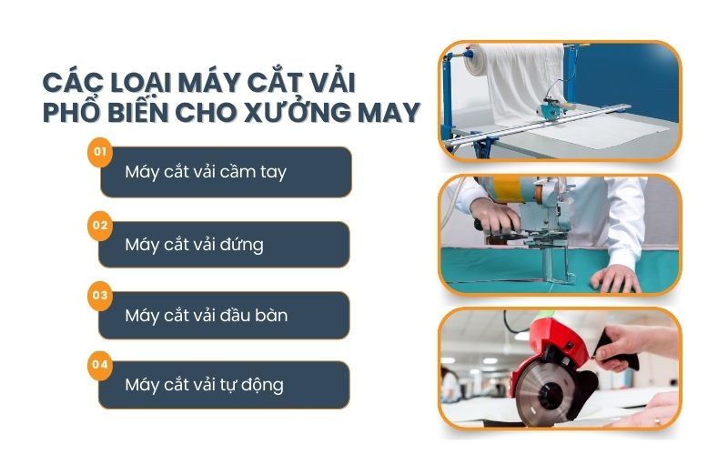 Các loại máy cắt vải phổ biến cho xưởng may