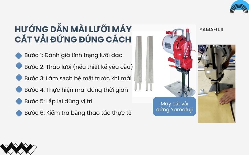 Hướng dẫn mài lưỡi máy cắt vải đứng đúng cách