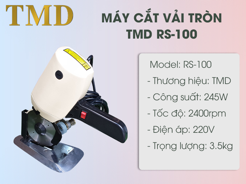 Thông số kỹ thuật của máy cắt vải cầm tay TMD RS-100