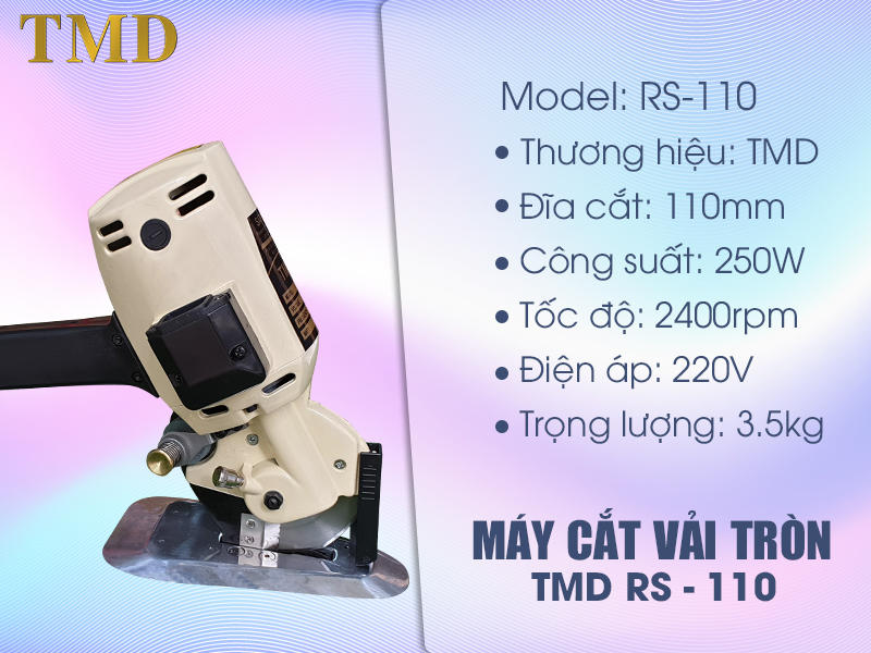 Thông số kỹ thuật của máy cắt vải tròn RS-110