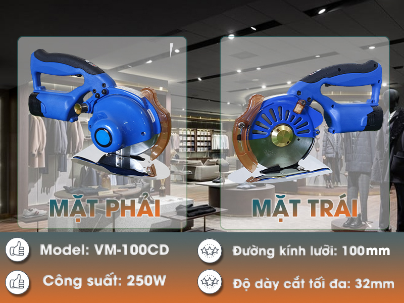 Thông số kỹ thuật của máy cắt vải chạy pin Yamafuji VM-100CD