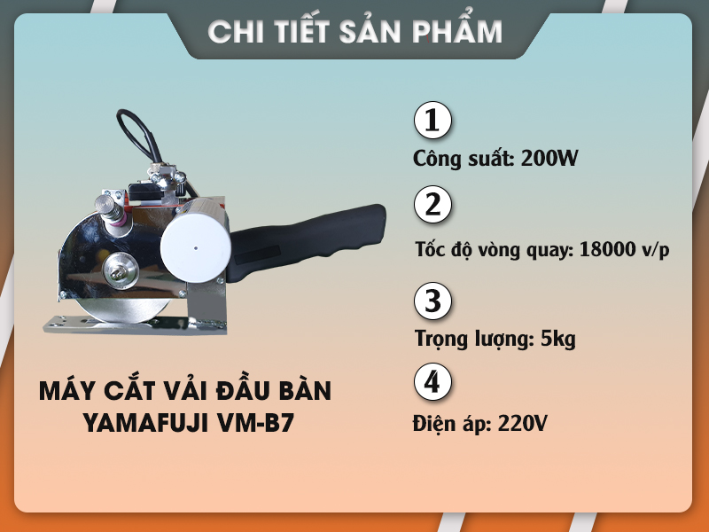 Thông số máy cắt vải Yamafuji VM-B7