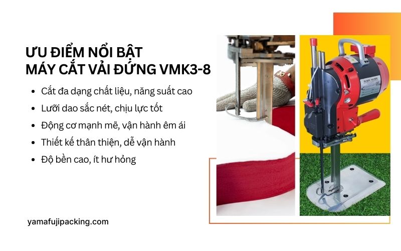 Ưu điểm nổi bật của máy cắt vải đứng VMK3-8