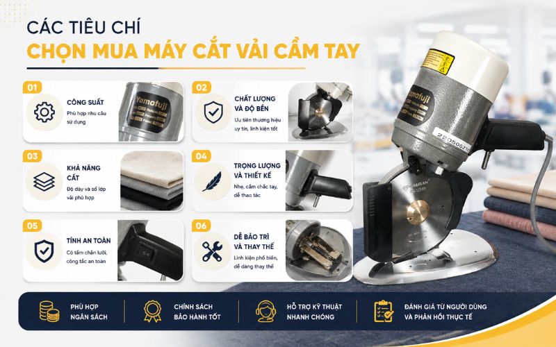 Các tiêu chí quan trọng khi chọn mua máy cắt vải cầm tay