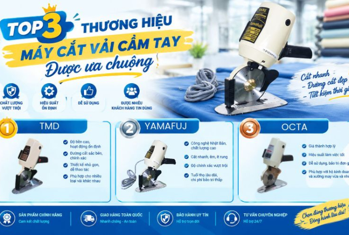 Top 3 Thương hiệu máy cắt vải cầm tay được ưa chuộng
