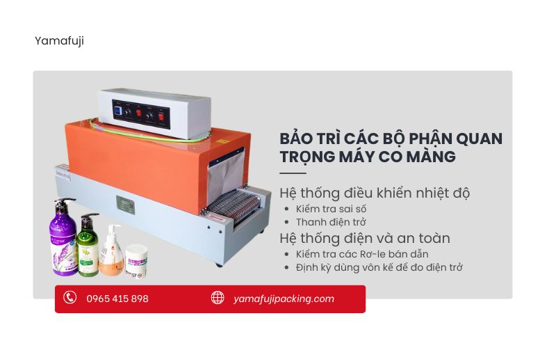 Bảo trì các bộ phận quan trọng của máy co màng