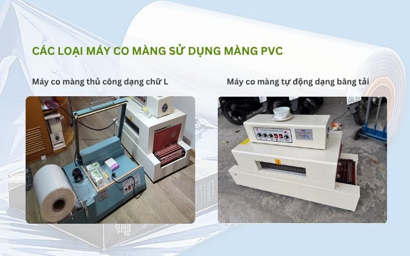 Các loại máy co màng sử dụng màng PVC