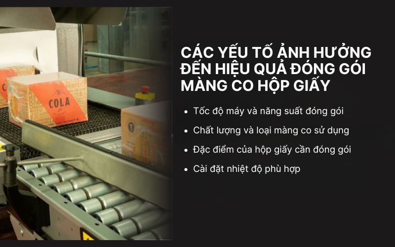 Các yếu tố ảnh hưởng đến hiệu quả đóng gói màng co hộp giấy  