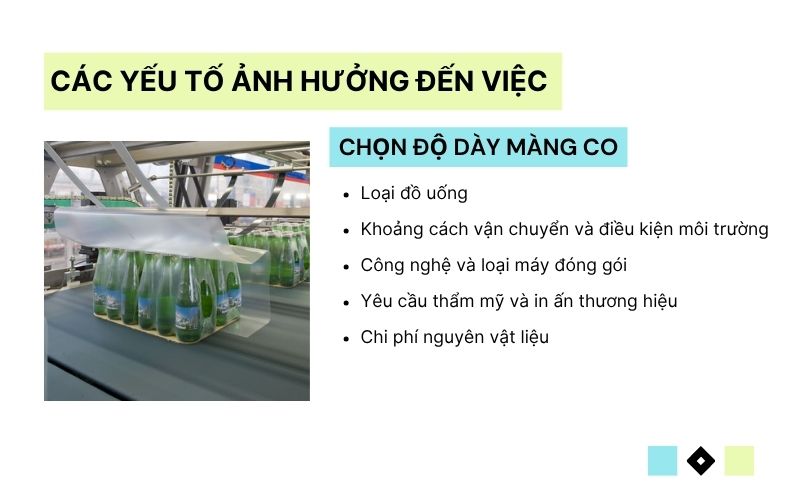 Các yếu tố ảnh hưởng đến việc chọn độ dày màng co