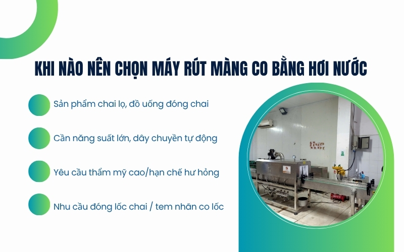 Khi nào nên chọn máy rút màng co bằng hơi nước/