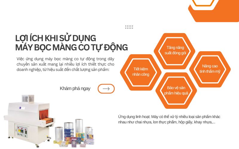 Lợi ích khi sử dụng máy bọc màng co tự động