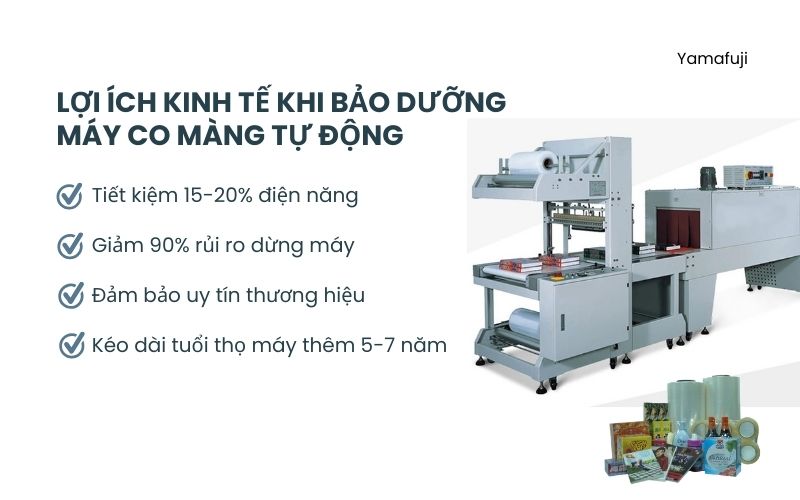 Lợi ích kinh tế khi bảo dưỡng máy co màng tự động