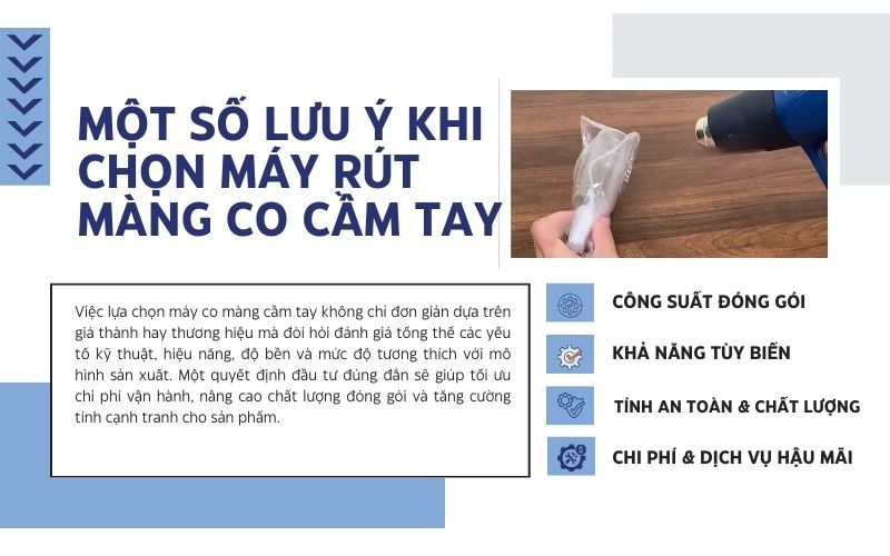Một số lưu ý khi chọn máy rút màng co cầm tay