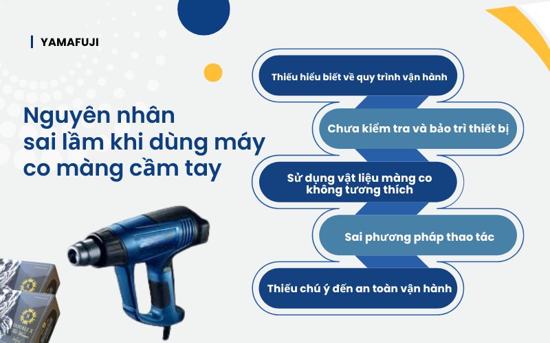 Nguyên nhân dẫn đến sai lầm khi dùng máy co màng cầm tay