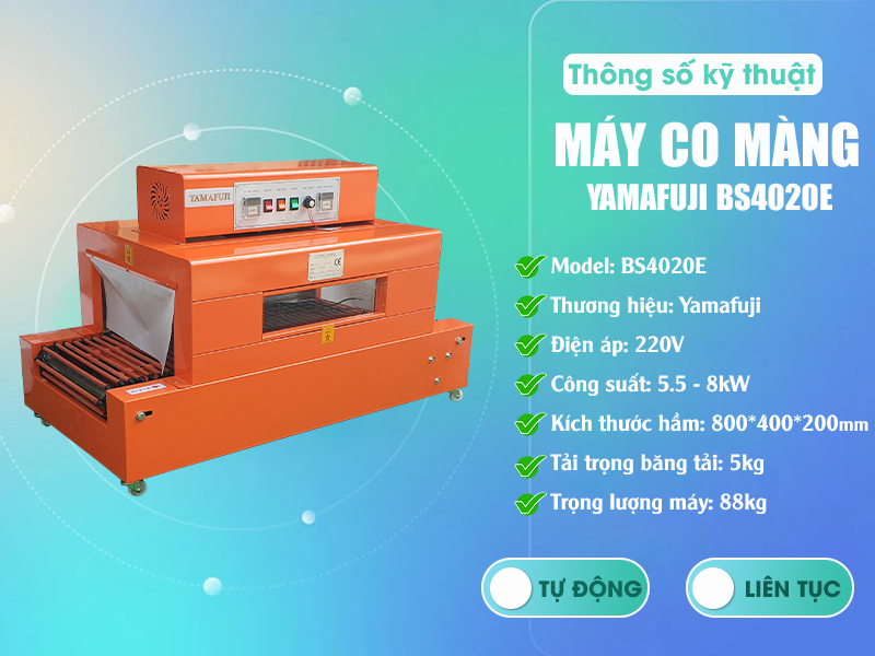 thông số Máy rút màng co Yamafuji BS4020E 