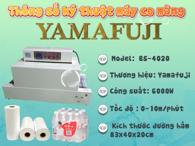 Thông số kỹ thuật máy rút màng co Yamafuji BS-4020