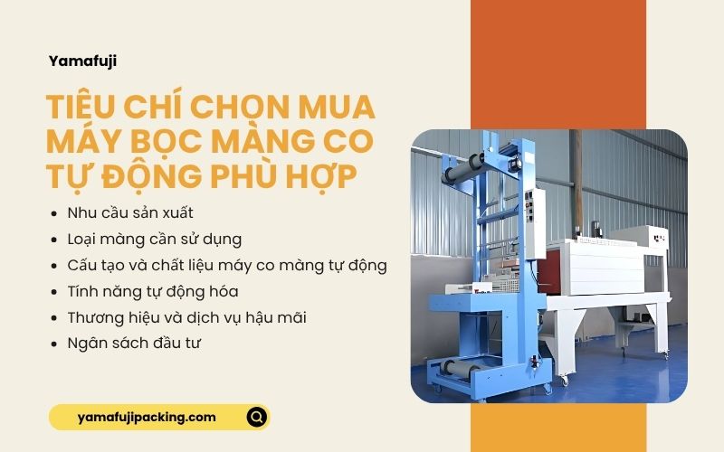 Tiêu chí chọn mua máy bọc màng co tự động phù hợp 