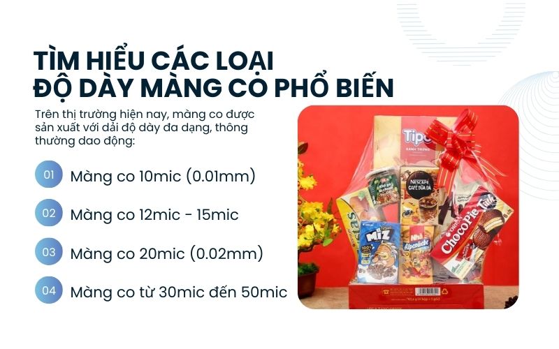 Tìm hiểu các loại độ dày màng co phổ biến