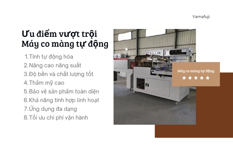 Ưu điểm vượt trội của máy co màng tự động 