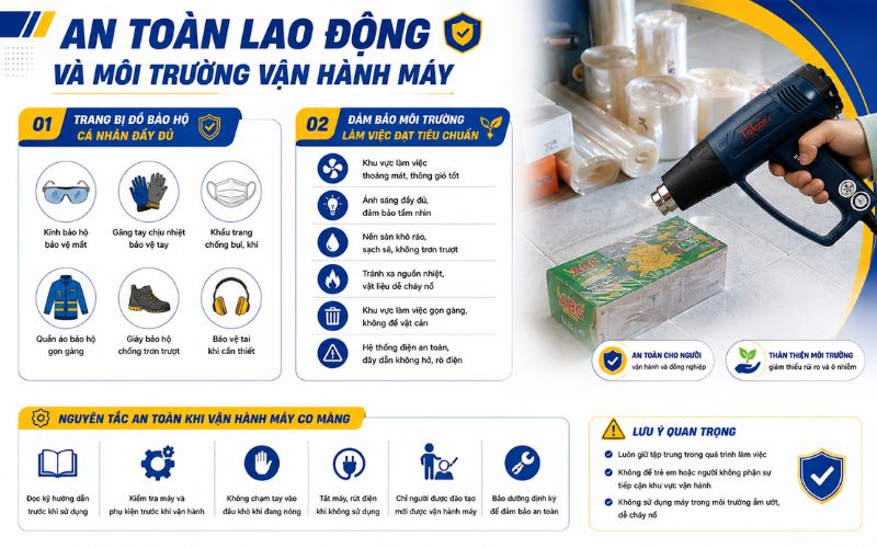 An toàn lao động và môi trường vận hành máy