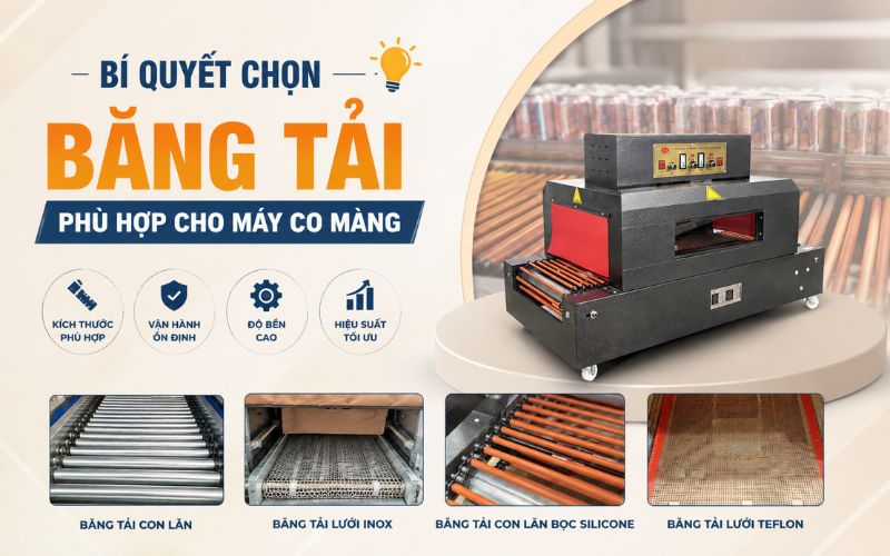 Bí quyết chọn băng tải phù hợp cho máy co màng