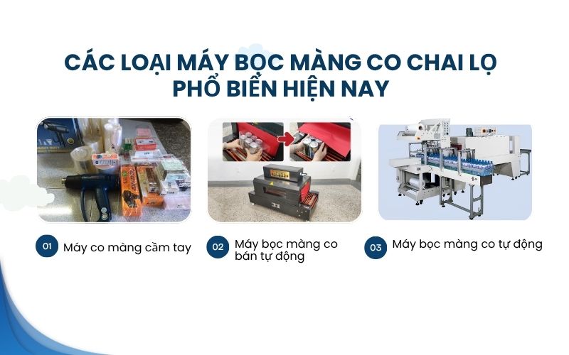 Các loại máy bọc màng co chai lọ phổ biến hiện nay