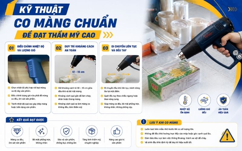 Kỹ thuật co màng chuẩn để đạt thẩm mỹ cao