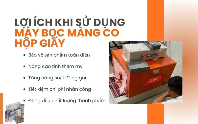 Lợi ích khi sử dụng máy bọc màng co hộp giấy